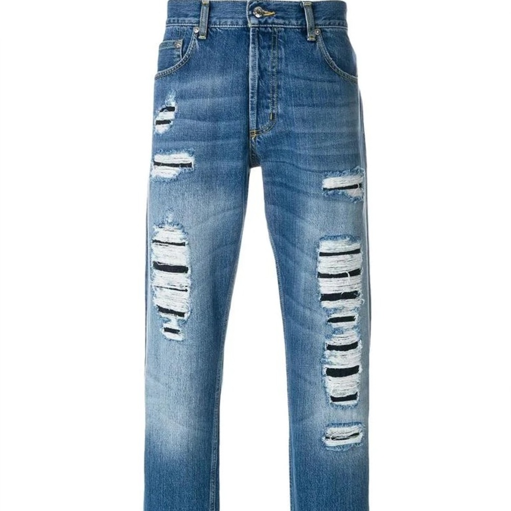 Alexander McQueen Selvedge Distressed Jeans
